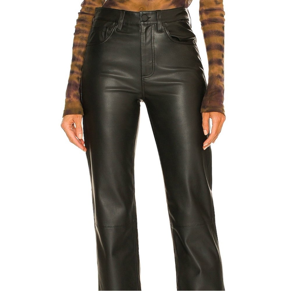 AG Jeans - Alexxis Faux Leather Straight Pants - Size 24